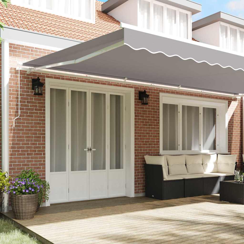 vidaXL Einziehbare Markise Hellgrau 600 x 350 cm Polyester und Metall