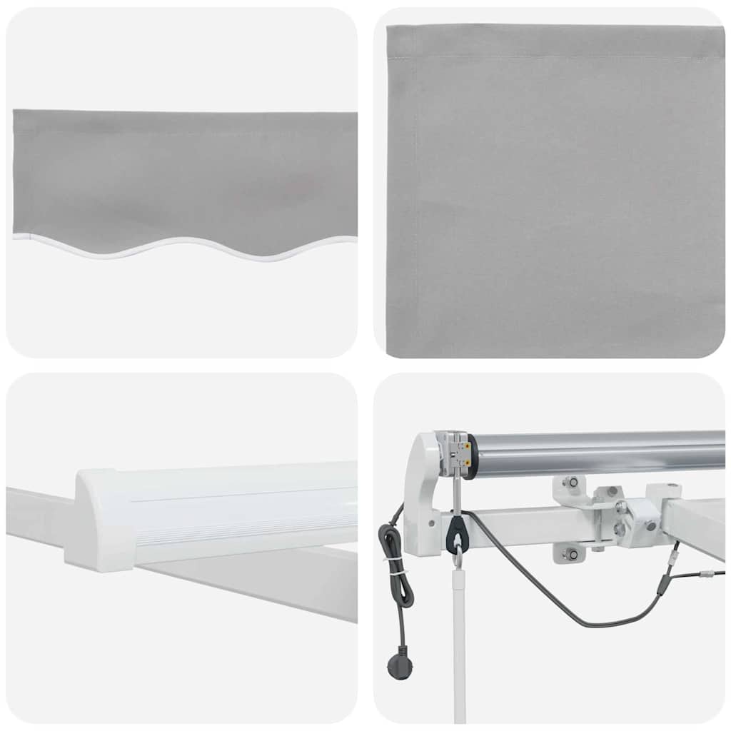 vidaXL Einziehbare Markise Hellgrau 600 x 350 cm Stoff und Metall