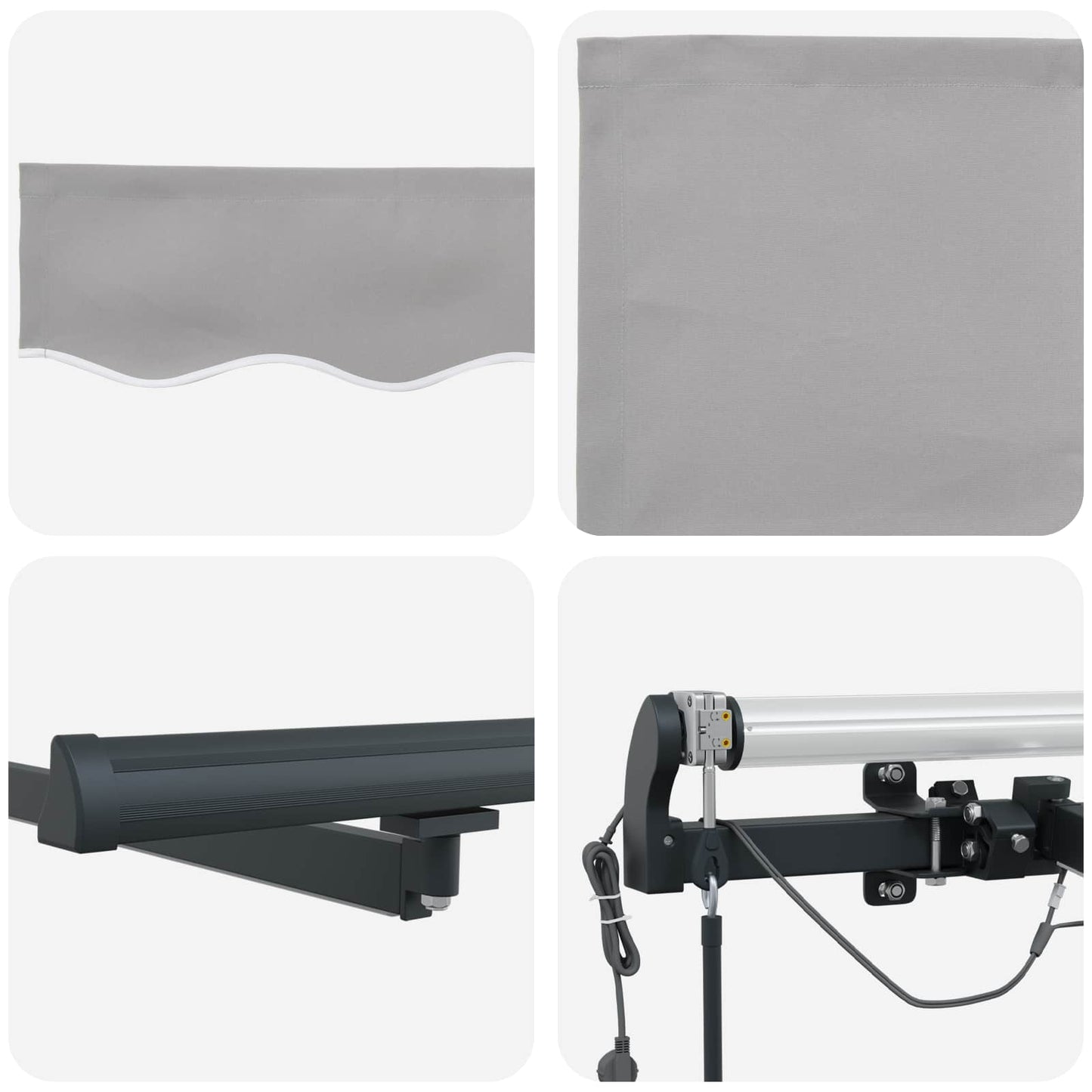 vidaXL Einziehbare Markise mit Hellgrau 600 x 350 cm Stoff