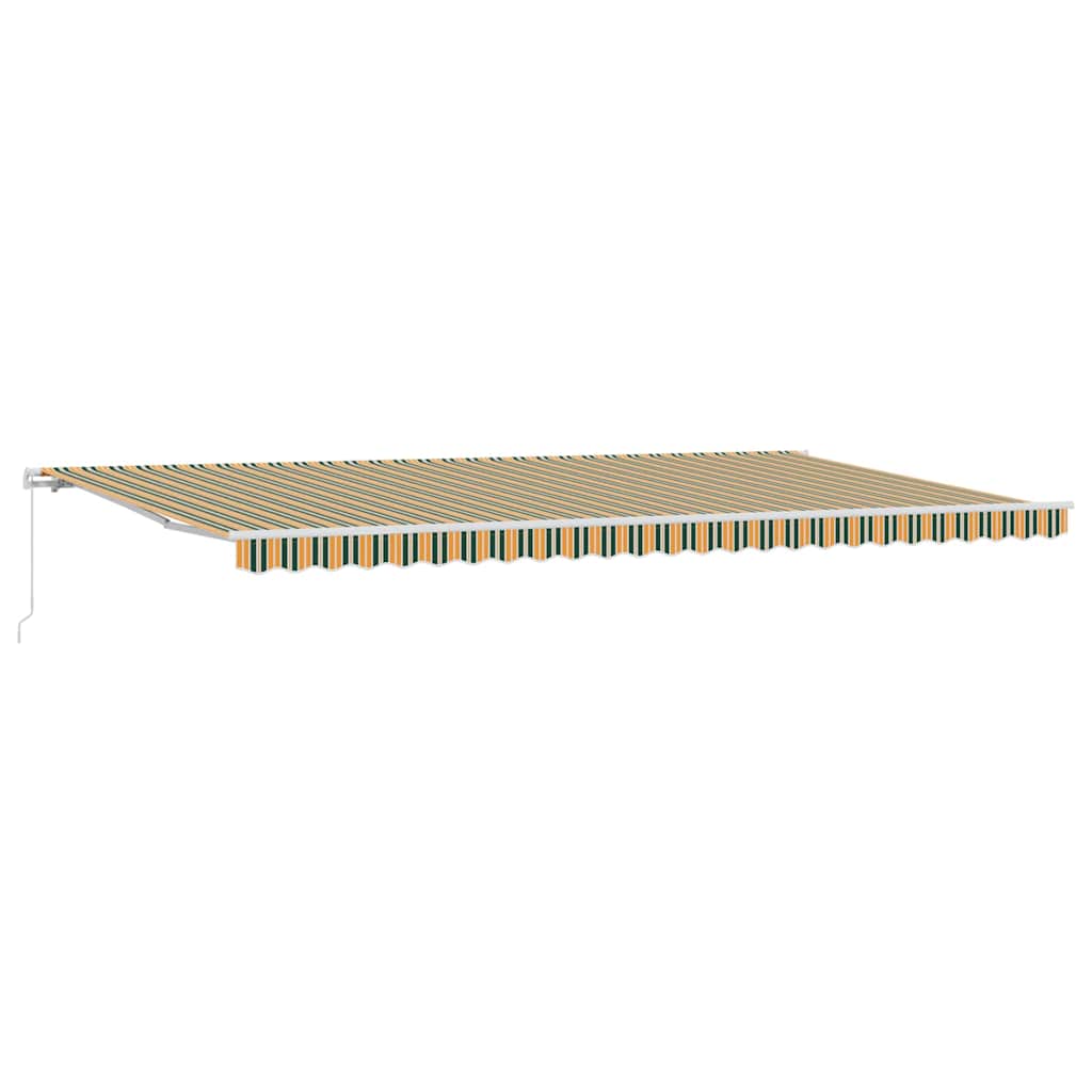 vidaXL Auvent rétractable à rayures vert et jaune 600 x 350 cm