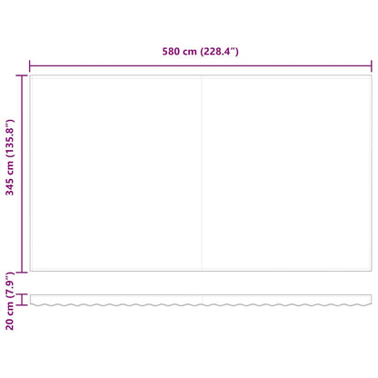 vidaXL Auvent rétractable à rayures vert et jaune 600 x 350 cm
