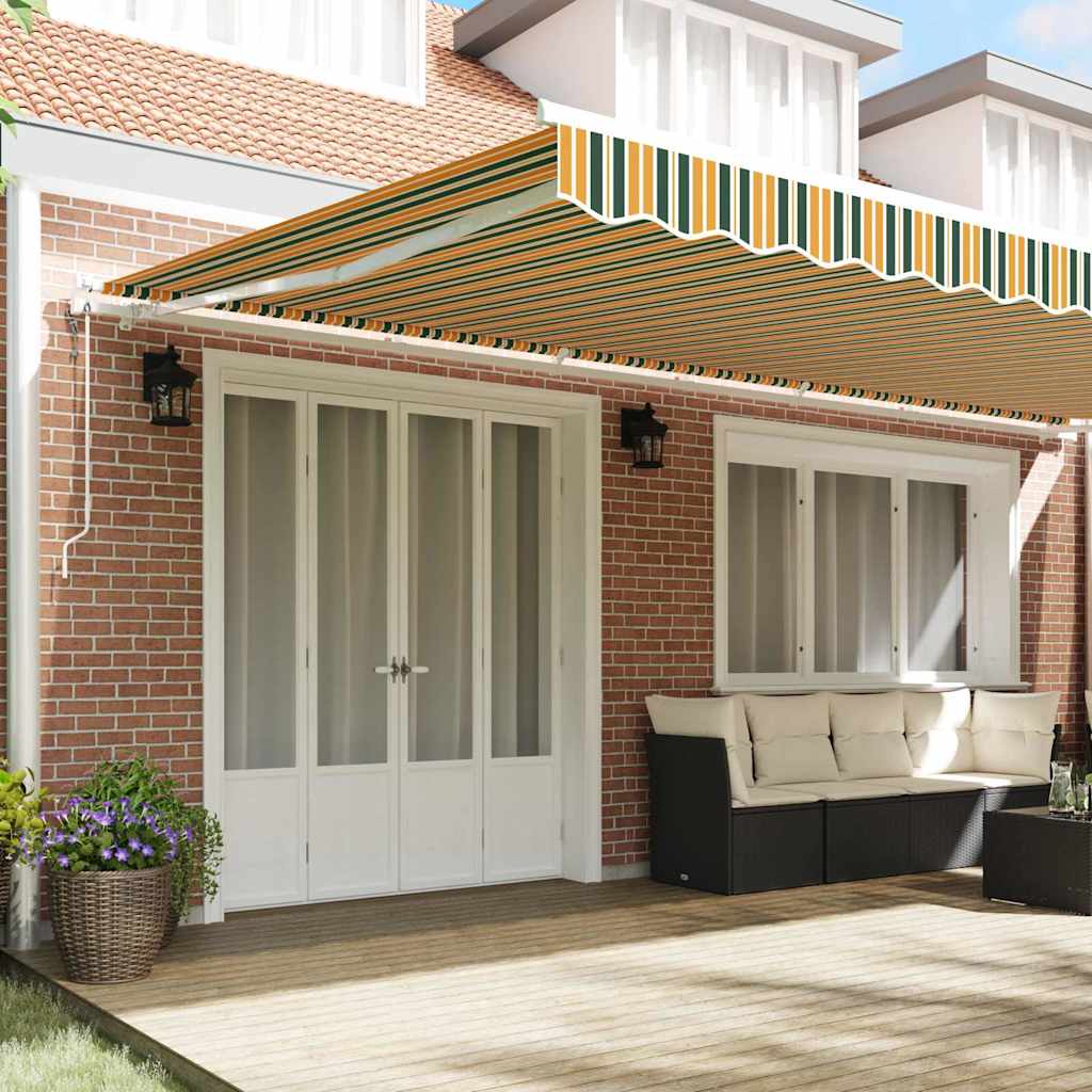 vidaXL Store banne manuel 600 x 350 cm vert et jaune