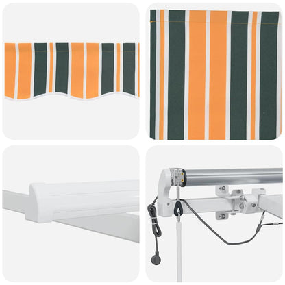 vidaXL Store banne manuel vert et jaune 600 x 350 cm Tissu et métal