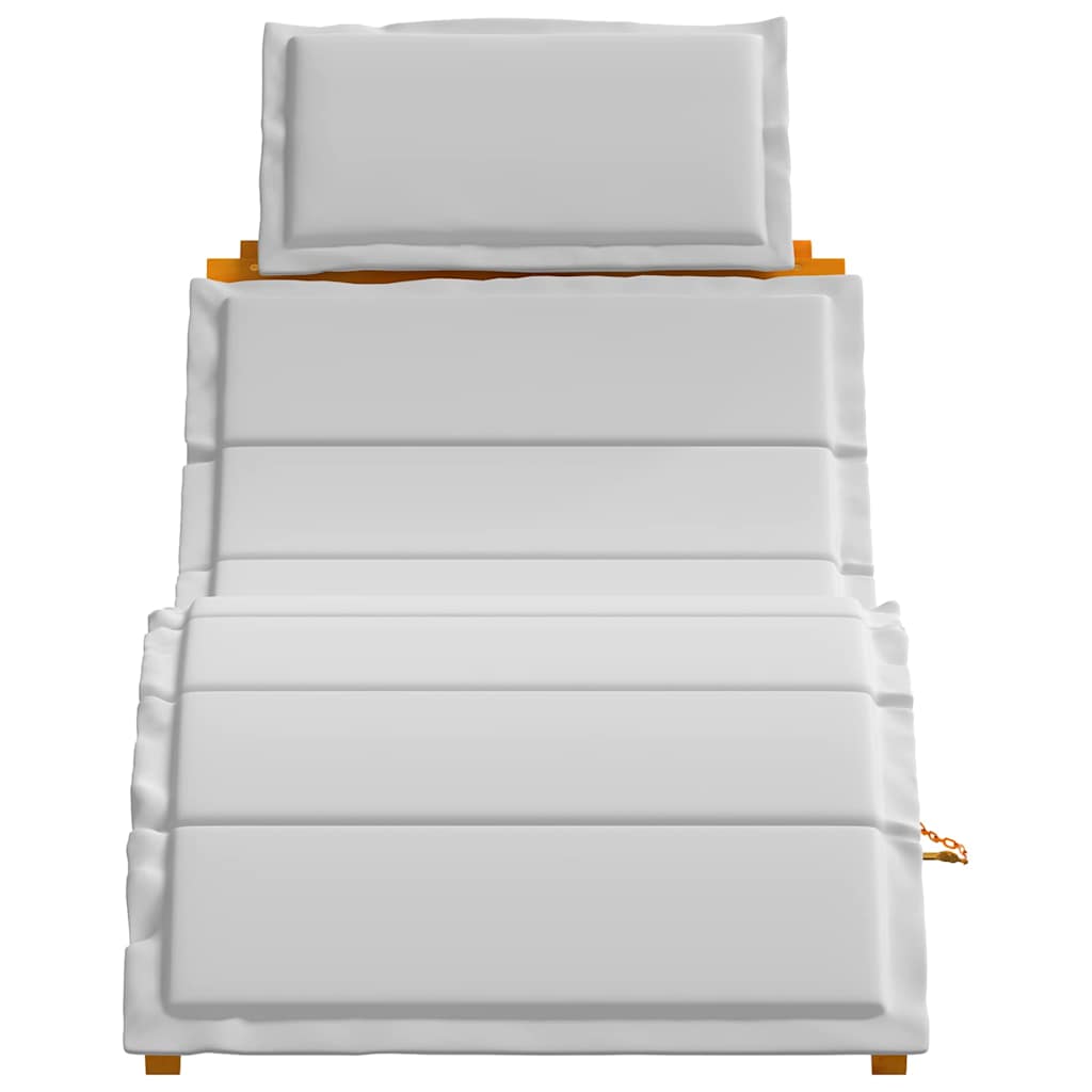 Sonnenliege mit Kissen 2 pcs Hellgrau Massivholz Akazie