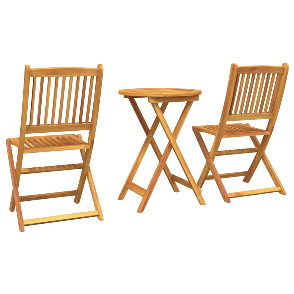 Garten Bistro Set 3 pcs Braun Massivholz Akazie