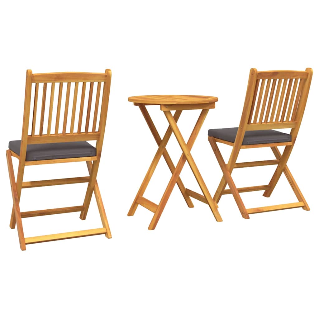 Garten Bistro Set 3 pcs Braun Massivholz Akazie