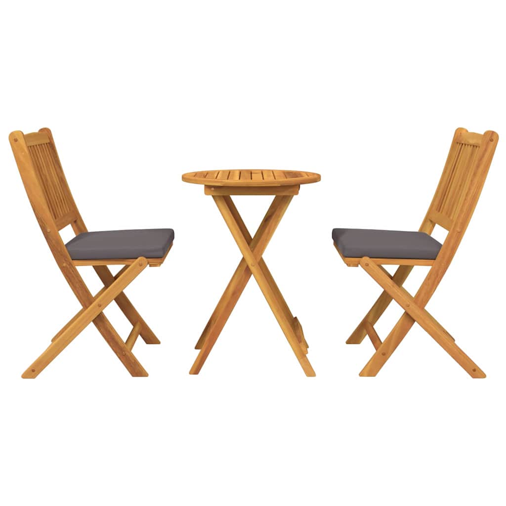 Garten Bistro Set 3 pcs Braun Massivholz Akazie