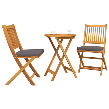 Garten Bistro Set 3 pcs Braun Massivholz Akazie