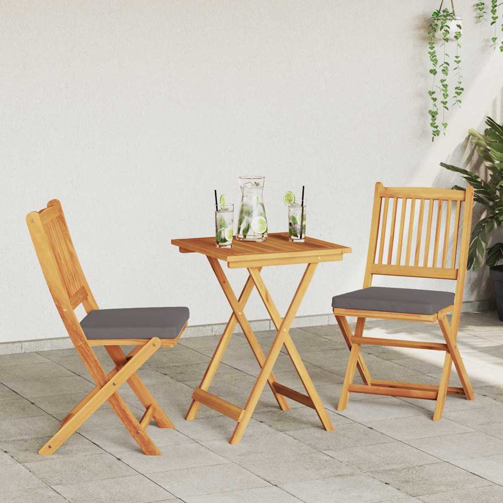 Garten Bistro Set 3 pcs Braun Massivholz Akazie