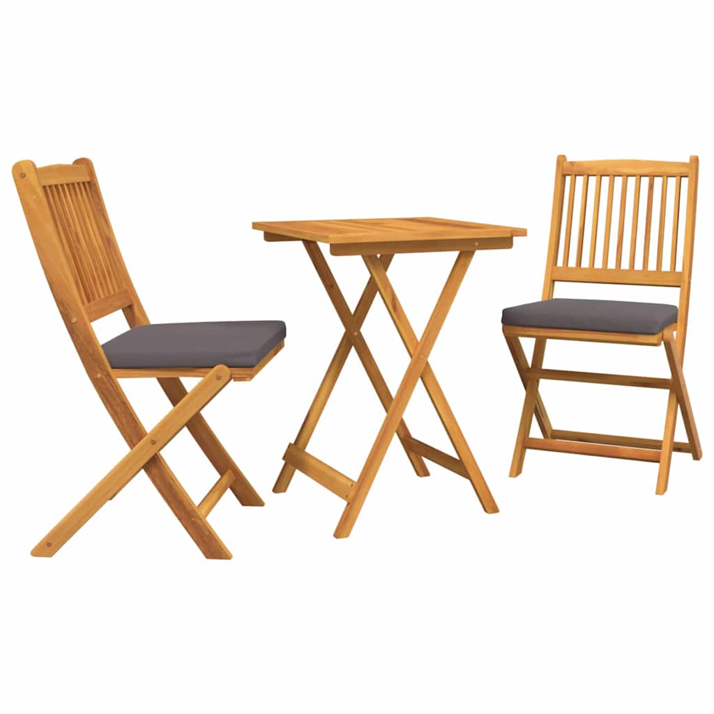Garten Bistro Set 3 pcs Braun Massivholz Akazie
