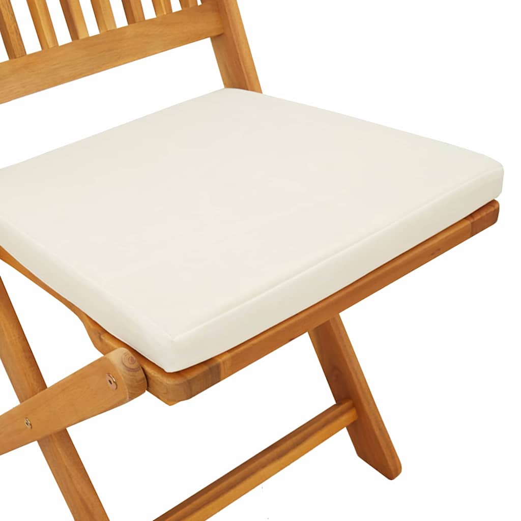 vidaXL Klappstuhl mit Kissen 2 pcs Braun Massivholz Akazie