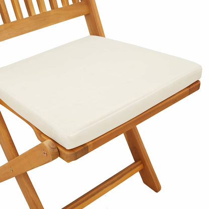 vidaXL Klappstuhl mit Kissen 2 pcs Braun Massivholz Akazie