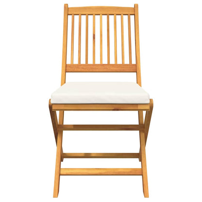 vidaXL Klappstuhl mit Kissen 2 pcs Braun Massivholz Akazie