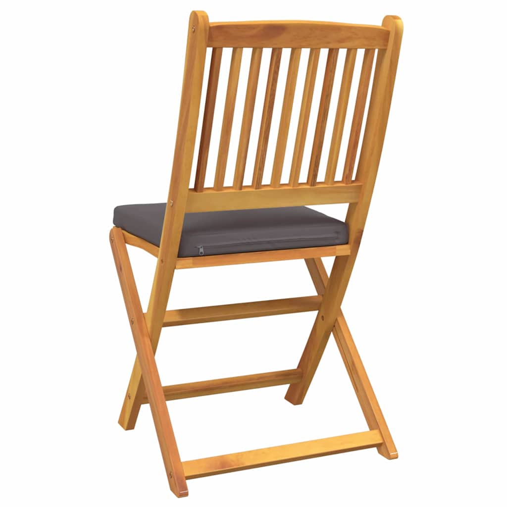 vidaXL Klappstuhl mit Kissen 2 pcs Braun Massivholz Akazie