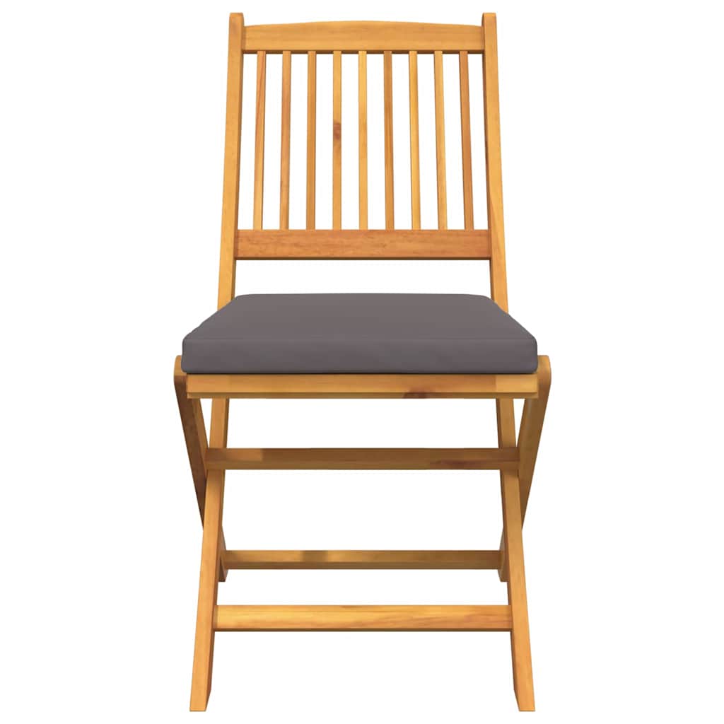 vidaXL Klappstuhl mit Kissen 2 pcs Braun Massivholz Akazie