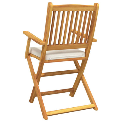 vidaXL Klappstuhl mit Kissen 2 pcs Braun Massivholz Akazie