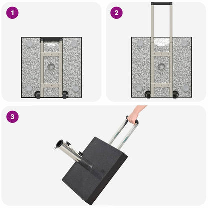 Sonnenschirmständer Schwarz 41 x 41 x 37 cm Granit