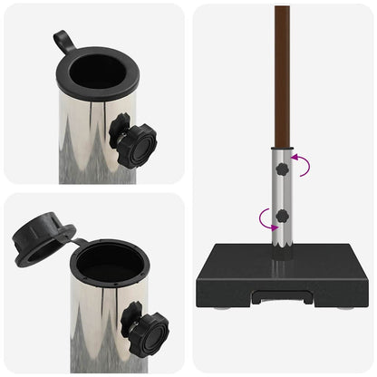 Sonnenschirmständer Schwarz 41 x 41 x 37 cm Granit