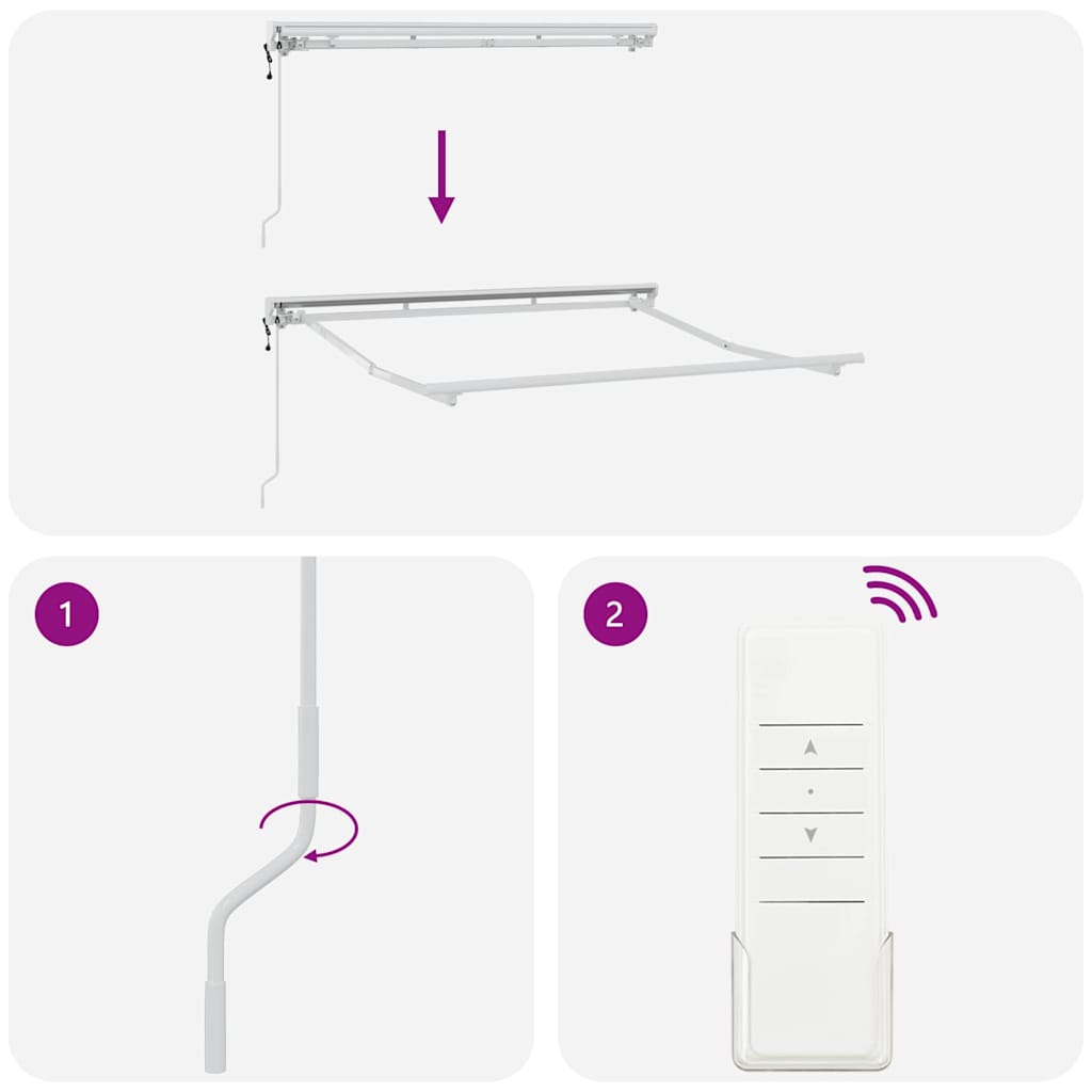 Markisenrahmen Weiß 2,5 x 2 m Pulverbeschichteter Stahl
