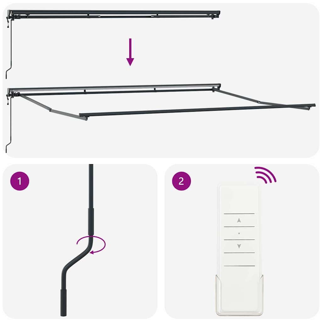 Markisenrahmen Anthrazit 4,5 × 3 m Pulverbeschichteter Stahl