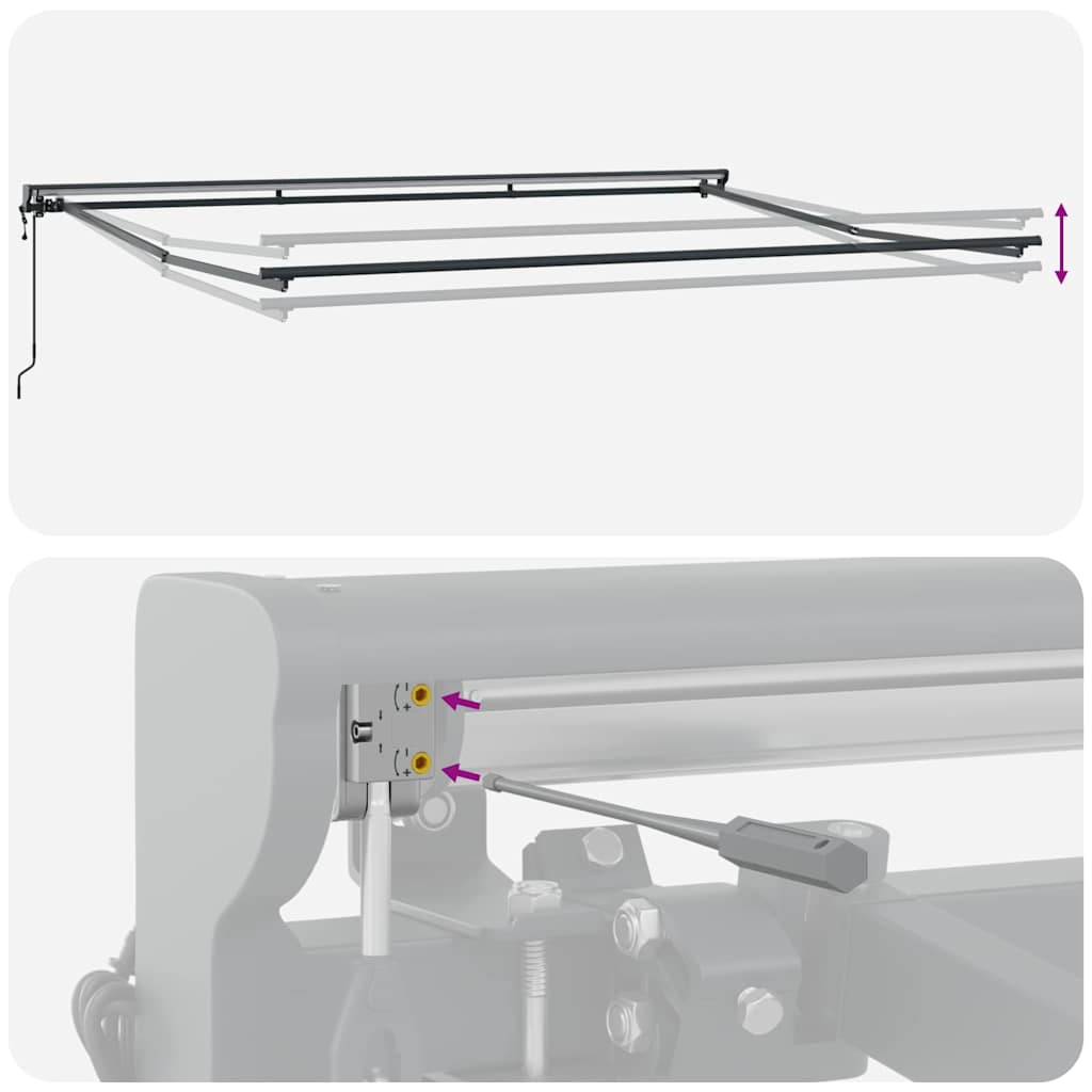 Markisenrahmen Anthrazit 4,5 × 3 m Pulverbeschichteter Stahl