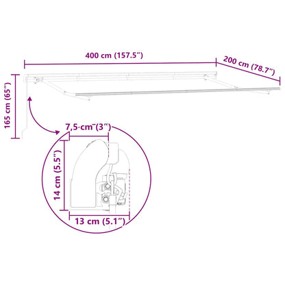 Markisenrahmen Weiß 4 x 2 m Metall