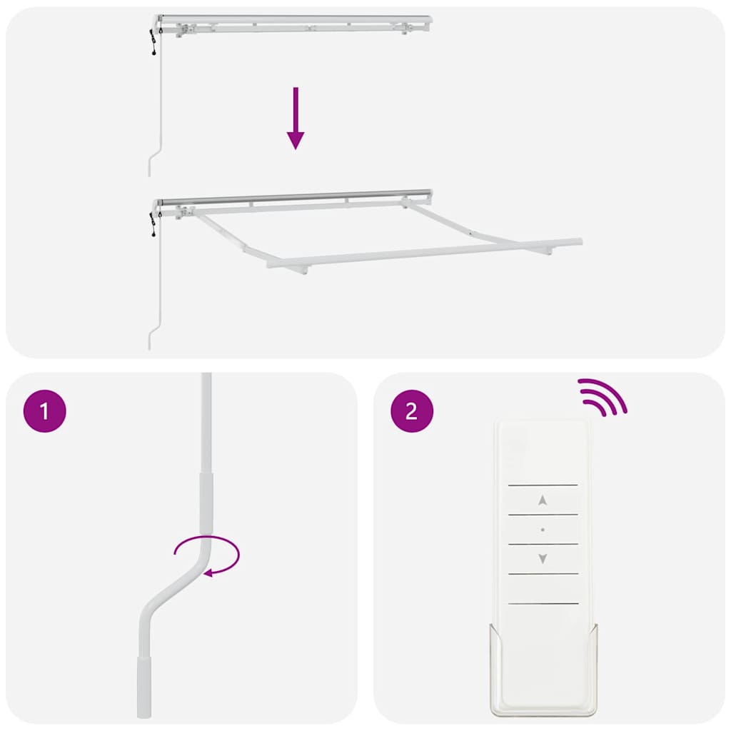 Markisenrahmen Weiß 2,5 x 2 m Metall