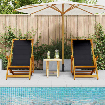 vidaXL Liegestuhl 2 pcs Braun 61.5 x 123 x 82cm Massivholz Akazie