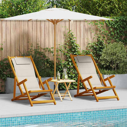 vidaXL Liegestuhl 2 pcs Braun 61.5 x 123 x 82cm Massivholz Akazie