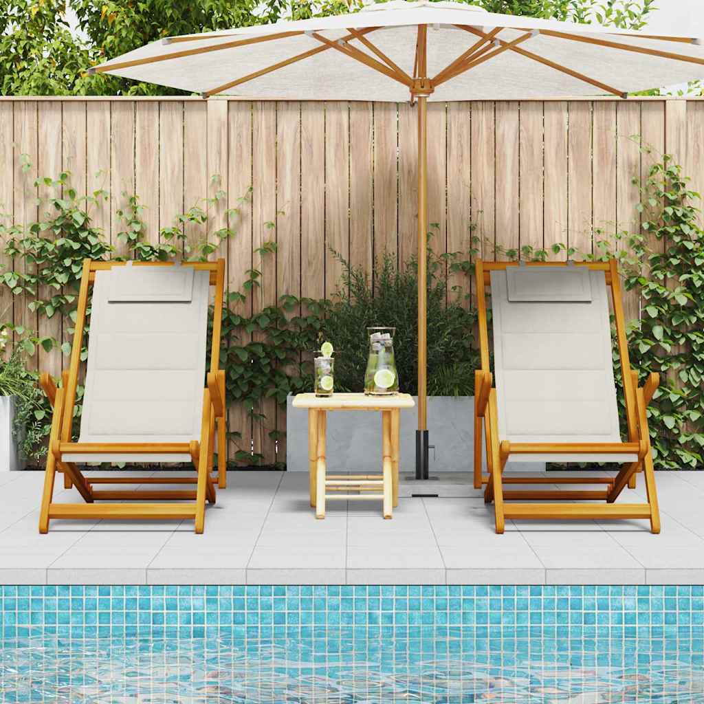 vidaXL Liegestuhl 2 pcs Braun 61.5 x 123 x 82cm Massivholz Akazie