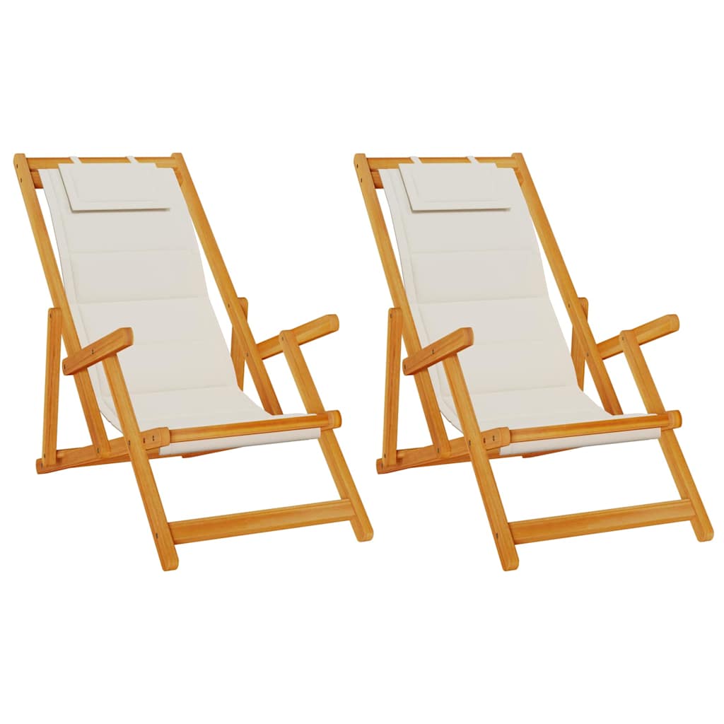 vidaXL Liegestuhl 2 pcs Braun 61.5 x 123 x 82cm Massivholz Akazie