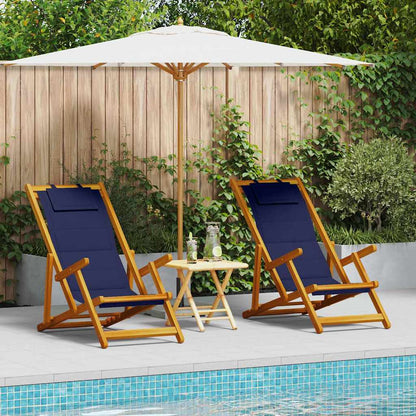 vidaXL Liegestuhl 2 pcs Braun 61.5 x 123 x 82cm Massivholz Akazie