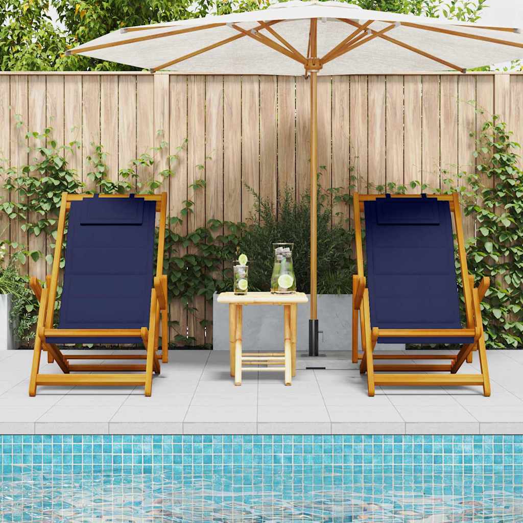 vidaXL Liegestuhl 2 pcs Braun 61.5 x 123 x 82cm Massivholz Akazie