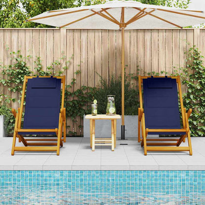 vidaXL Liegestuhl 2 pcs Braun 61.5 x 123 x 82cm Massivholz Akazie