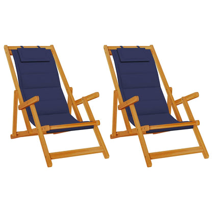vidaXL Liegestuhl 2 pcs Braun 61.5 x 123 x 82cm Massivholz Akazie