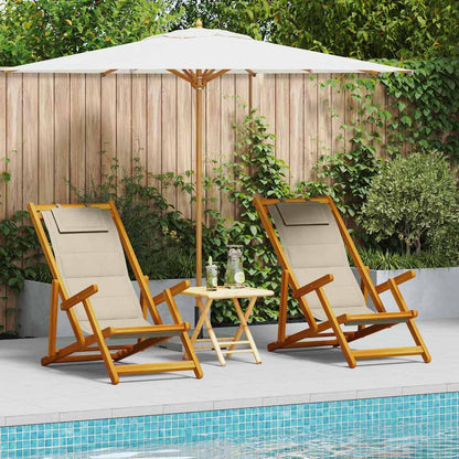 vidaXL Liegestuhl 2 pcs Braun 61.5 x 123 x 82cm Massivholz Akazie