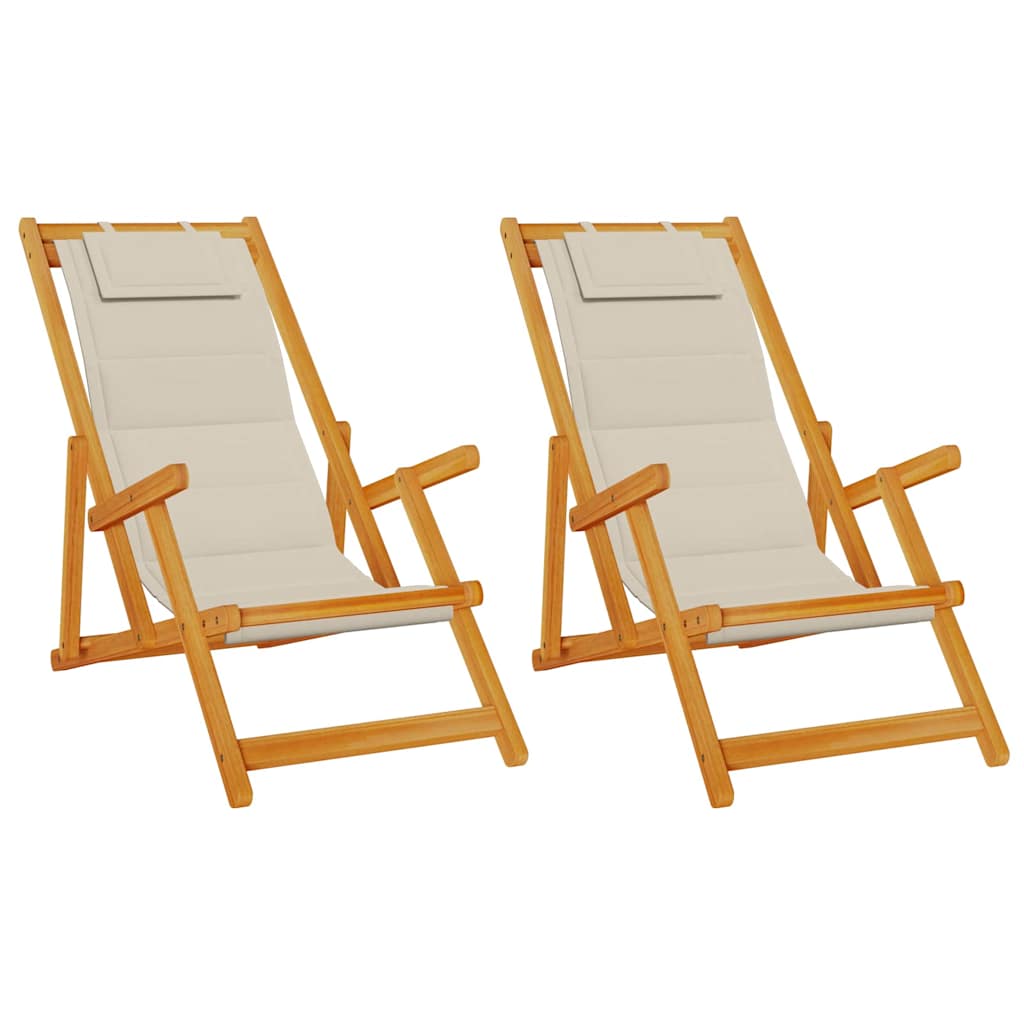 vidaXL Liegestuhl 2 pcs Braun 61.5 x 123 x 82cm Massivholz Akazie