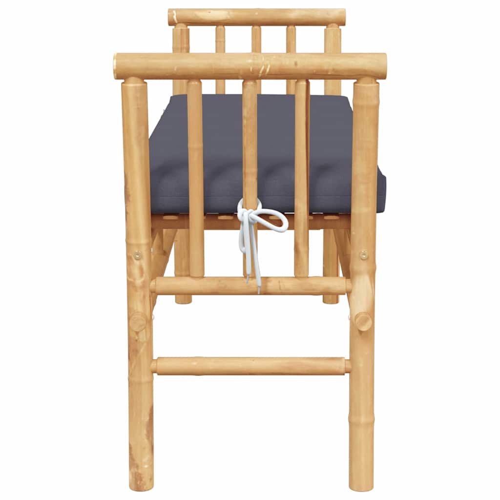 Gartenbank mit Kissen Braun 110 x 38 x 65cm Bambus