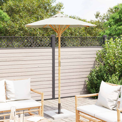 vidaXL Garten-Sonnenschirm Cremeweiß Ø 270 x 260 cm Bambus