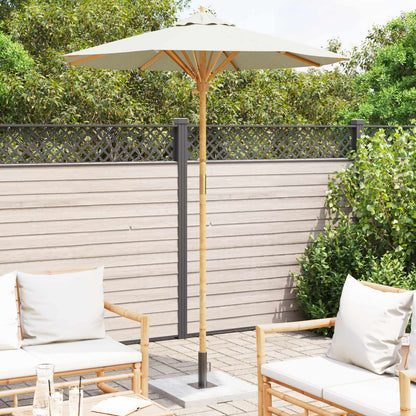 vidaXL Garten-Sonnenschirm Cremeweiß Ø 270 x 260 cm Bambus