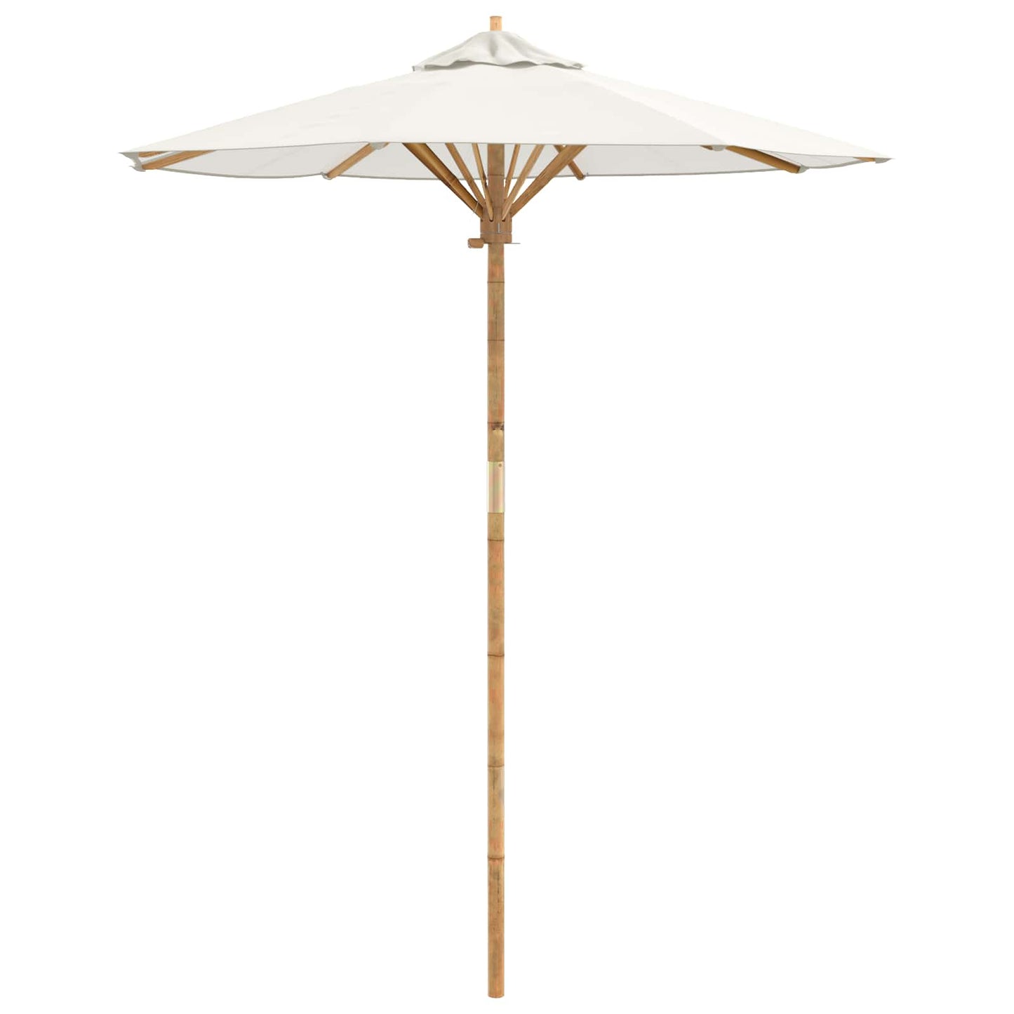 vidaXL Garten-Sonnenschirm Cremeweiß Ø 270 x 260 cm Bambus