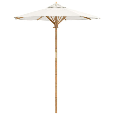 vidaXL Garten-Sonnenschirm Cremeweiß Ø 270 x 260 cm Bambus