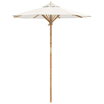 vidaXL Garten-Sonnenschirm Cremeweiß Ø 270 x 260 cm Bambus