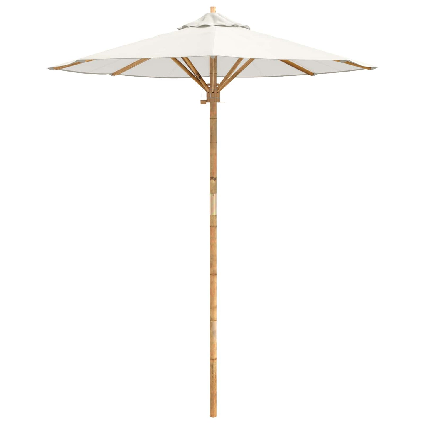 vidaXL Garten-Sonnenschirm Cremeweiß Ø 270 x 260 cm Bambus