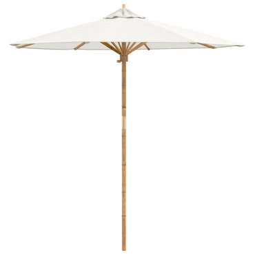 vidaXL Garten-Sonnenschirm Cremeweiß Ø 270 x 260 cm Bambus
