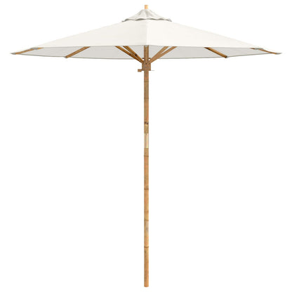Garten-Sonnenschirm Cremeweiß Ø 270 x 260 cm Bambus