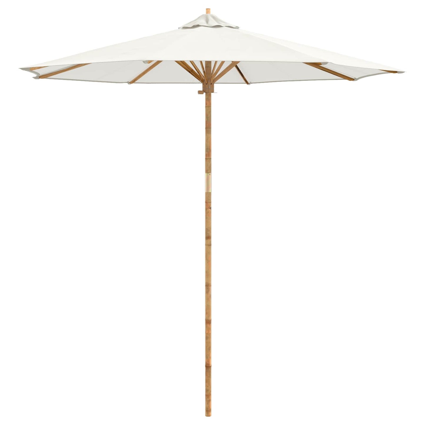 Garten-Sonnenschirm Cremeweiß Ø 270 x 260 cm Bambus