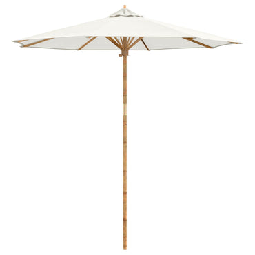 vidaXL Garten-Sonnenschirm Cremeweiß Ø 270 x 260 cm Bambus