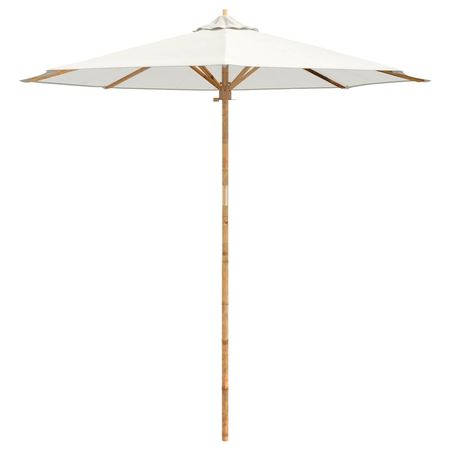 Garten-Sonnenschirm Cremeweiß Ø 270 x 260 cm Bambus