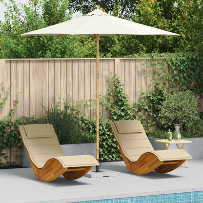 vidaXL Garten-Sonnenschirm Cremeweiß Ø 270 x 260 cm Bambus